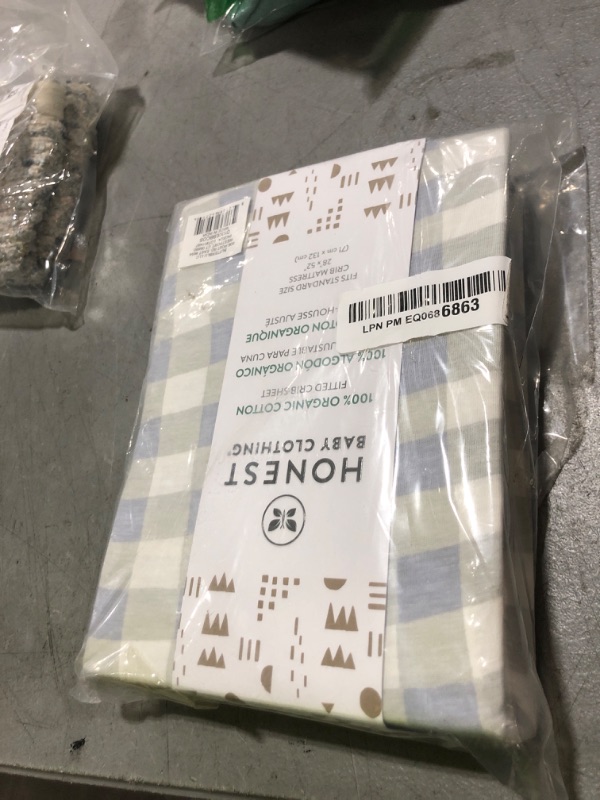 Photo 1 of HonestBaby Unisex-Baby Fitted Crib Sheets Set Standard Mattress, 100% Organic Cotton Baby Boys, Girls, Neutral, 1 Pack - Peach Skin Painted Buffalo Check, One Size