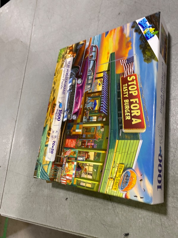 Photo 1 of Blueforest Vintage Beach Hamburger Store 1000 Piece Puzzle for Adults & Teens - Challenging Retro Diner Jigsaw with Coastal Decor | Gift-Ready Wall Art for Game Nights