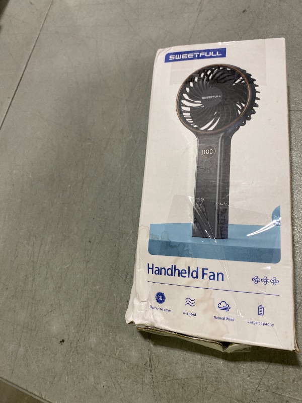 Photo 1 of SWEETFULL Handheld Portable Fan, 5000mAh Rechargeable Battery, 6 Speed Wind, LED Digital Display, Foldable Electric Personal Mini Travel Fan with Backup Power, Summer Essentials Gifts for Women Girl