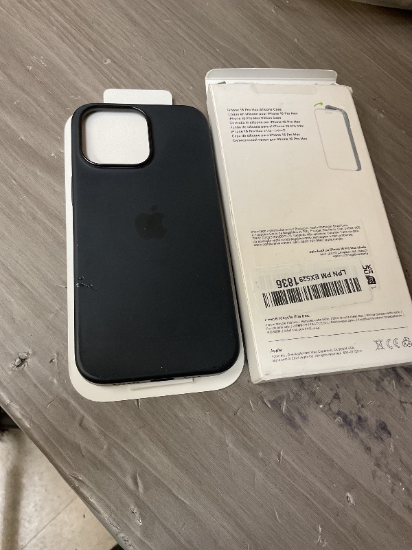 Photo 1 of Apple iPhone 16 Pro Max Silicone Case with MagSafe and Camera Control: Lightweight Phone Case, Wireless Charging Compatible, Smooth Matte Finish; Black