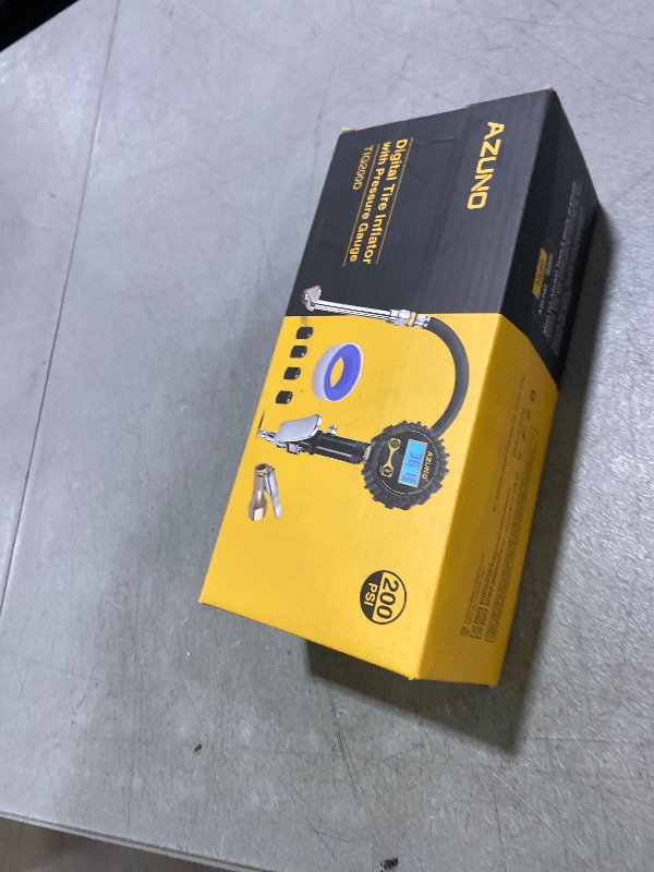 Photo 1 of AZUNO Digital Tire Inflator with Pressure Gauge, 200 PSI, Heavy Duty Air Compressor Accessories, w/Rubber Hose Lock on Air Chuck and Quick Connect Coupler