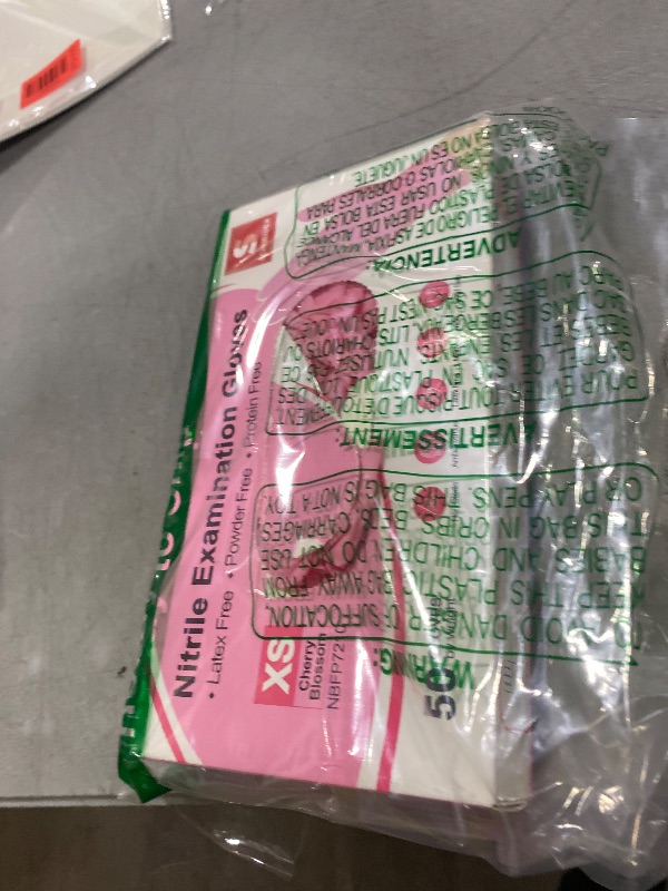 Photo 1 of Schneider Nitrile Exam Gloves, 4-mil Medical Gloves Disposable Latex Free, Powder Free, Food Safe Glove for Cooking, Cleaning, Examination, Cherry Blossom, XS, 50-ct Box