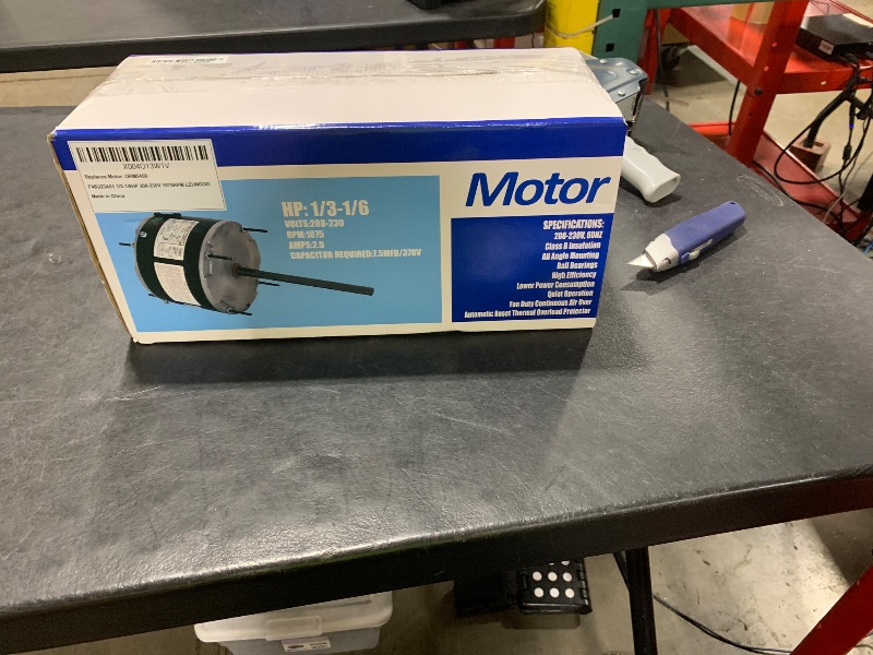 Photo 1 of ORM5458 Fan Motor, Replaces A.O. Smith ORM5458 1/3-1/6 HP, 1075 RPM, 208-230V, 2 Amps, 48Y Frame, Condenser Blower Motor,125W-245W Reversible Rotation, LEUNGOO