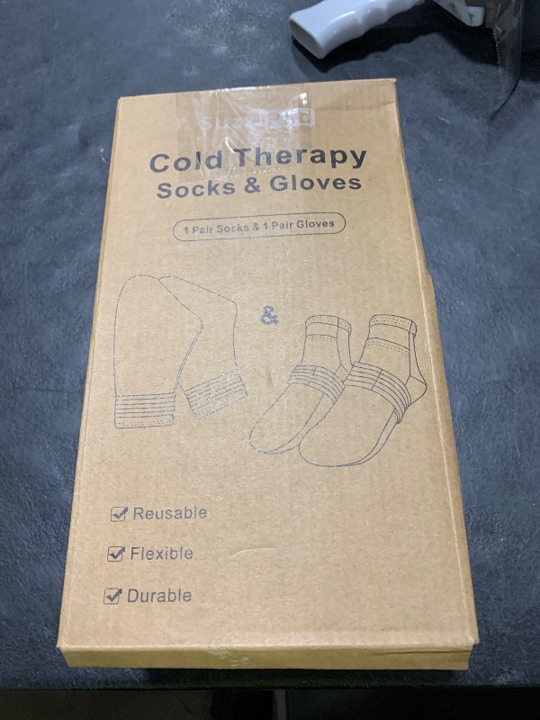Photo 1 of SuzziPad Cold Socks & Hand Ice Pack, Cooling Gloves for Chemotherapy, Chemo Care Package for Women and Men, S/M, Purple