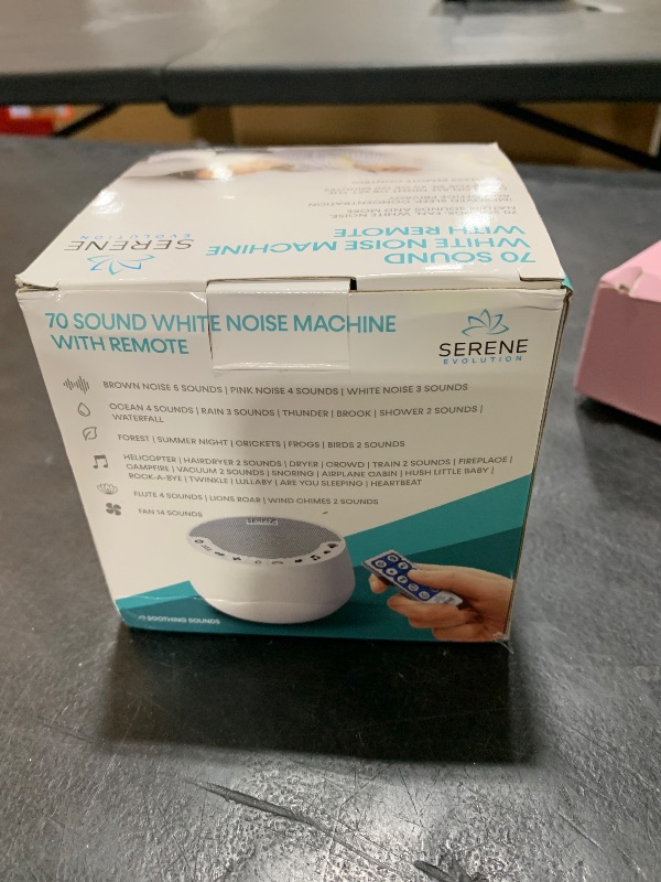 Photo 1 of Serene Evolution White Noise Sound Machine with Remote Control - 70 Sound Options for Sleeping Adults and Babies - White Noise Machine for Office Privacy, Noise Canceling with Ocean and Rain Sounds