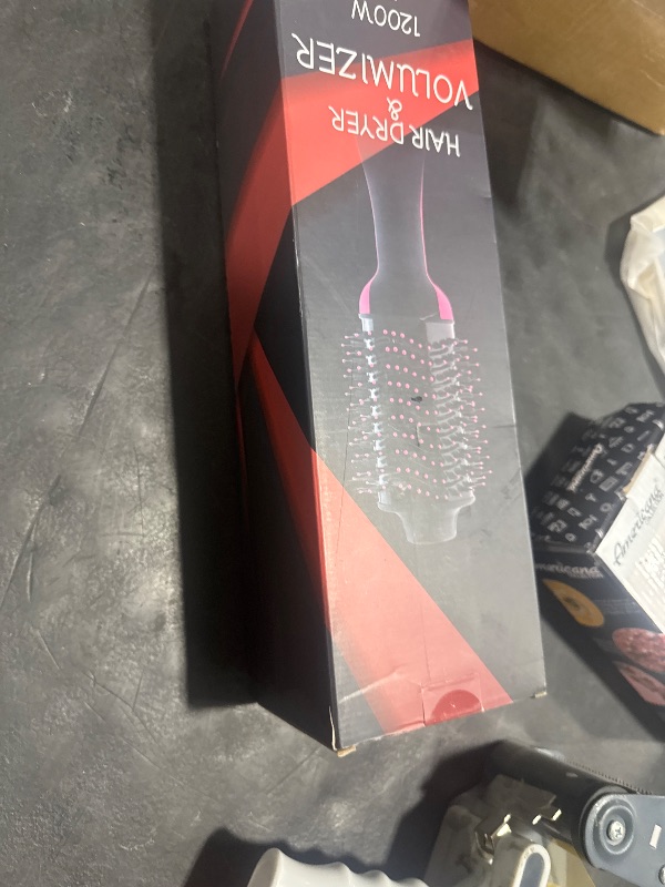 Photo 1 of Dual Voltage Hair Dryer Brush with Negative Ion Anti-frizz Styler - Hot Air Volumizer for 110V-120V/220V-240V European and Travel Use