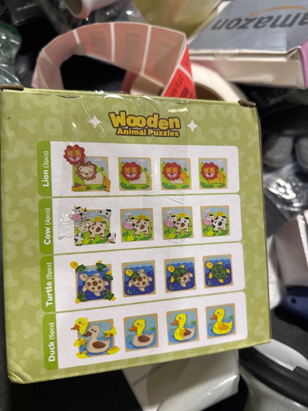 Photo 1 of TOY Life Wooden Puzzles for Toddlers 2-4, Montessori Toys for 1 2 3 Year Old Toddler Boys Girls, Animals Jigsaw Puzzles, Educational Learning Toy Kids Puzzle, Best Gifts Toys for Baby Ages 1-3 2-4
