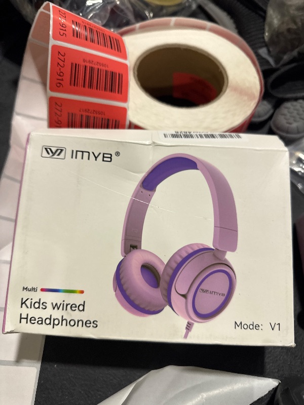 Photo 1 of IMYB Kids Headphones, V1 Wired Stereo Foldable Tangle-Free 3.5mm Adjustable On-Ear Headphones for Kids for School/Toddlers/Childrens/Teens/Boys/Girls/Ipad/Tablet/Kindle/Phones/Travel/Plane (Pink)