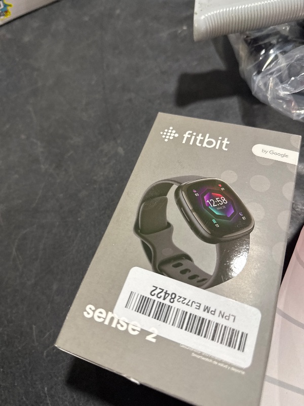 Photo 1 of Fitbit Sense 2 Advanced Health and Fitness Smartwatch with Tools to Manage Stress and Sleep, ECG App, SpO2, 24/7 Heart Rate and GPS, Shadow Grey/Graphite, One Size (S & L Bands Included)