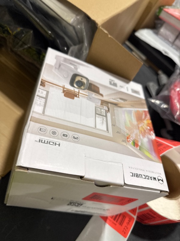 Photo 1 of ?Auto Focus&1080P?Magcubic Mini Smart Projector with 4K Support, Portable Projector with Wifi and Bluetooth, 5W Speaker, Built in Apps, Voice Control, Outdoor Movie Projector