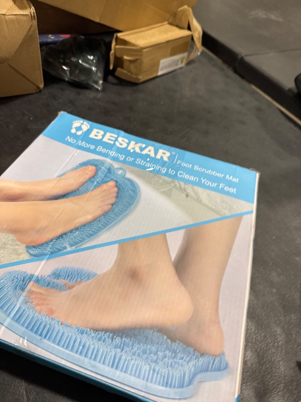 Photo 1 of BESKAR Larger Foot Scrubber Mat with Non-Slip Suction Cups- Cleans, Smooths, Exfoliates & Massages Without Bending, Circulation & Soothes Tired Feet, Great for Shower or Bathtub