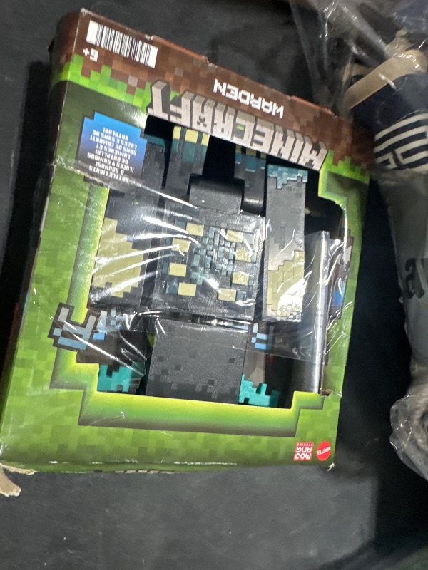 Photo 1 of Mattel Minecraft Toys Warden Action Figure with Lights, Sounds and Accessories, Gift for Kids