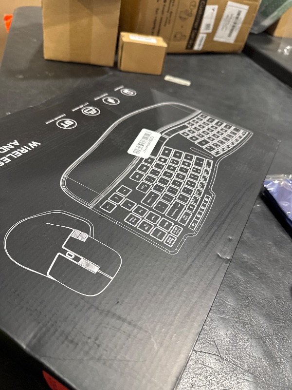 Photo 1 of Ergonomic Wireless Keyboard Mouse, Wave Key Bluetooth/2.4G Split Design Ergo Keyboard Mouse Combo with Cushioned Palm Rest, Multi-Device, Rechargeable, for Multi-OS, Windows/Mac/Android