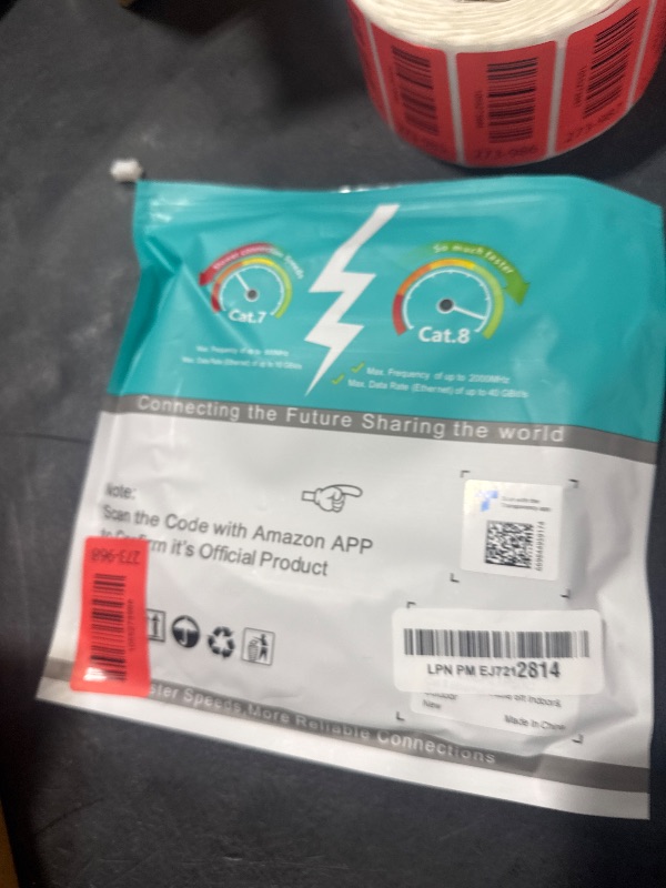 Photo 1 of Cat 8 Ethernet Cable, 1.5Ft 3Ft 6Ft 10Ft 15Ft 20Ft 30Ft 40Ft 50Ft 60Ft 100Ft Heavy Duty High Speed Internet Network Cable, Professional LAN Cable Shielded in Wall, Indoor&Outdoor