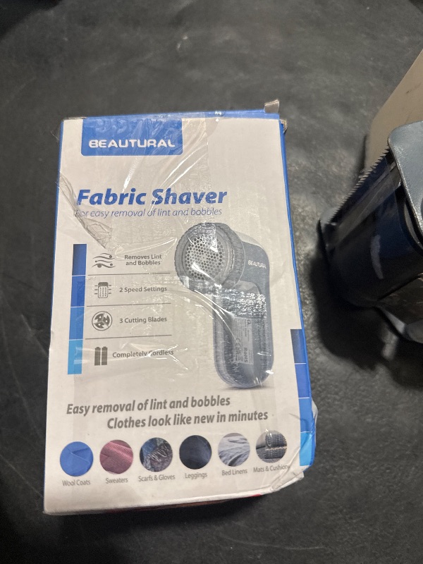 Photo 1 of BEAUTURAL Fabric Shaver and Lint Remover, Sweater Defuzzer with 2-Speeds, 2 Replaceable Stainless Steel Blades, Battery Operated, Remove Clothes Fuzz, Lint Balls, Pills, Bobbles Gray
