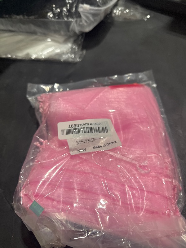 Photo 1 of Jexila 100PCS Pink Organza Bags 5X7 Inch Mesh Bag Drawstring for Wedding Party Baby Shower Favor Pouches Bags (Pink 5X7)