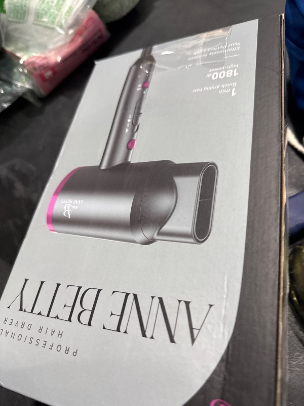 Photo 1 of ANNE BETTY Ionic Hair Dryer with Diffuser, Powerful 1800W Blow Dryer for Women & Men, Fast-Drying Hair Dryer with Nozzle for Home, Salon, Travel