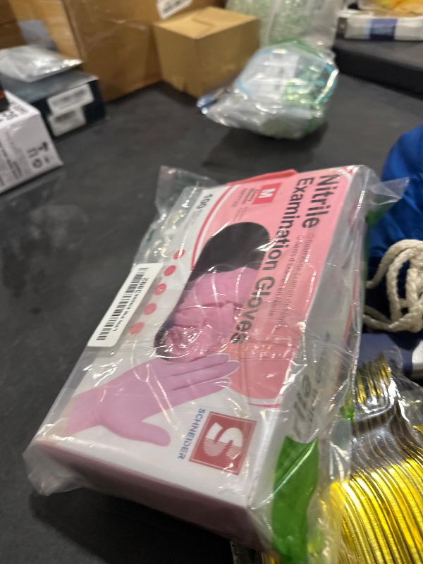 Photo 1 of Schneider Nitrile Exam Gloves, 4-mil Medical Gloves Disposable Latex Free, Powder Free, Food Safe Glove for Cooking, Cleaning, Examination, Cherry Blossom, Medium, 100-ct Box