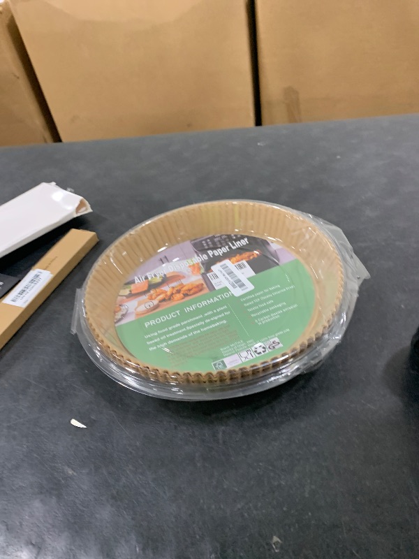 Photo 1 of 10 Inch Air Fryer Disposable Paper Liner Round, [ XXL Size] 100Pcs Parchment Paper Liners for 7QT Air Fryer, Non-stick, Food Grade Baking