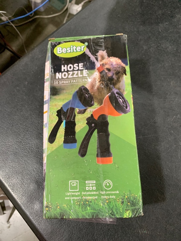 Photo 1 of Besiter Garden Hose Nozzle Sprayer: 2 Pack 10 Watering Patterns Spray Nozzles Heavy Duty Hose Head Hose Attachment