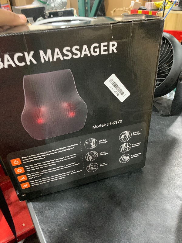 Photo 1 of Brelley Shiatsu Neck and Back Massager with Heat, Deep Tissue Kneading Massage Pillow, Electric Massagers with Bi-Directional Rotating Head for Neck, Back, Shoulders, and Legs, Gift for Mom Dad Grey