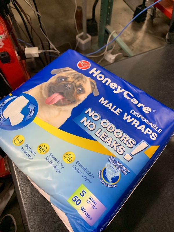 Photo 1 of HONEY CARE All-Absorb A26 Male Dog Wrap, 50 Count, Small