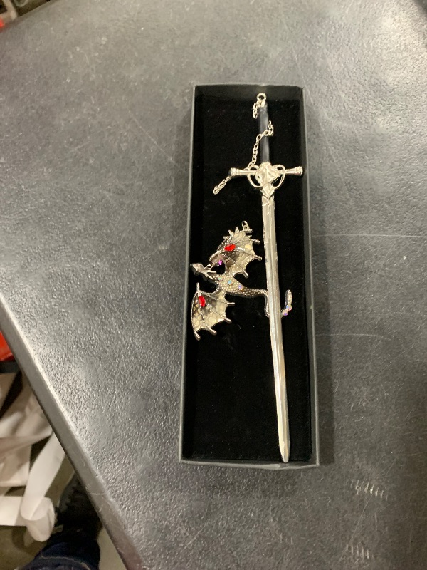 Photo 1 of Berirexrion Fourth Wing Dragon Bookmark - Fantasy Sward Book Marks Vintage Tassel Metal Pendant Antique Silver Gray Inspirational Bookmarks Reading School Office Supplies Gift Men Boy Bookworm Reader