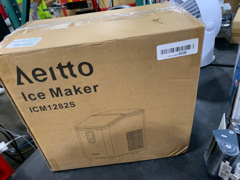 Photo 1 of Aeitto Ice Maker Countertop 26lbs/24H, Ice Machine 8 Ice Cubes Ready in 6 Mins, 2 Sizes of Bullet Ice Portable Ice Makers with Basket & Scoop, Auto Self-Cleaning for Home/Kitchen/Office Stainless