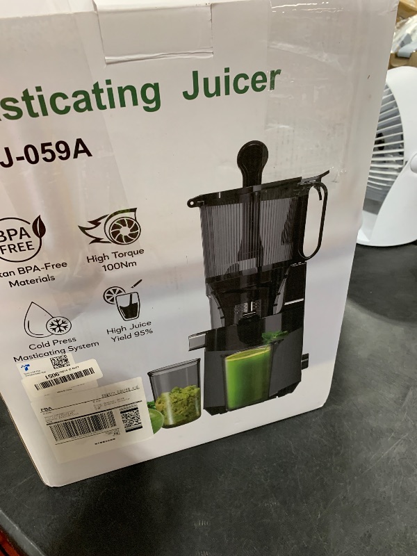 Photo 1 of Cold Press Juicer, 5.3" Wide Feed Chute Juice Extractor Machine with 400W, High Juice Yield, Slow Masticating Juicer for Whole Vegetables & Fruits, Deep Grey