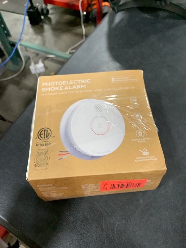 Photo 1 of Jemay  Detector, Photoelectric Smoke Alarm with 9V Backup Battery, Hardwired Interconnected Smoke Detectors, Fire Alarm with Test/Silence Button for Home, 2 Packs