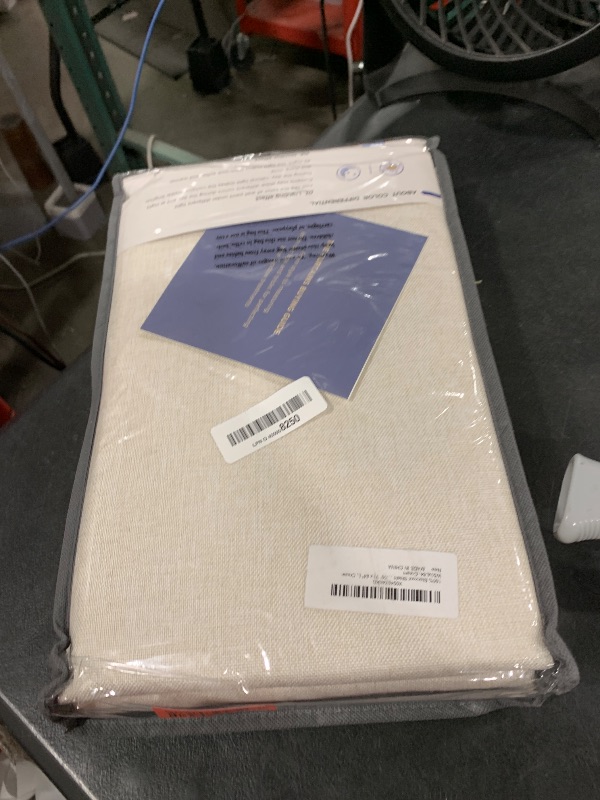 Photo 1 of 100% Blackout Shield Linen Blackout Curtains for Bedroom 84 Inches Long, Back Tab/Rod Pocket Living Room Drapes, Thermal Insulated Blackout Curtains 2 Panels Set, 50" W x 84" L, Cream