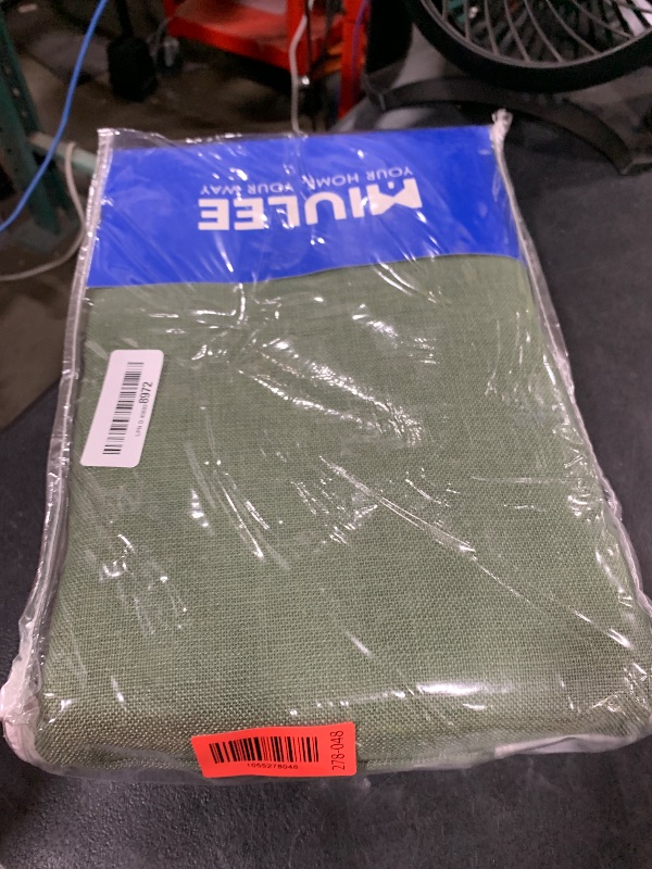 Photo 1 of MIULEE Olive Green Linen Curtains 96 Inch Long for Bedroom Living Room, Soft Thick Linen Textured Window Drapes Semi Sheer Light Filtering Rod Pocket Back Tab Christmas Burlap Look, 2 Panels
