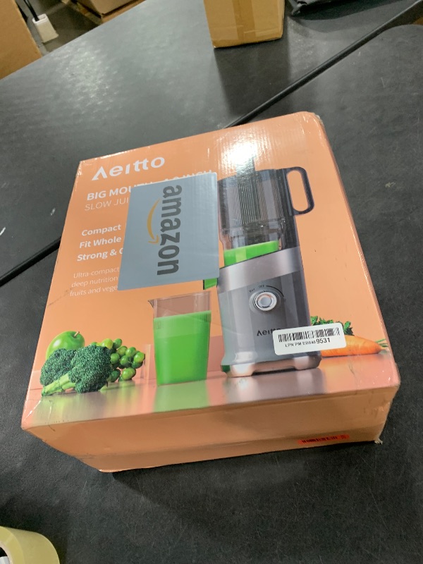 Photo 1 of Aeitto Cold Press Juicer, Juicer Machines with 4.9" Large Feed Chute, Fits Whole Vegetables and Fruits, Professional Juice Maker, Easy to Clean, High Juice Yield, Easy to Assemble,Black