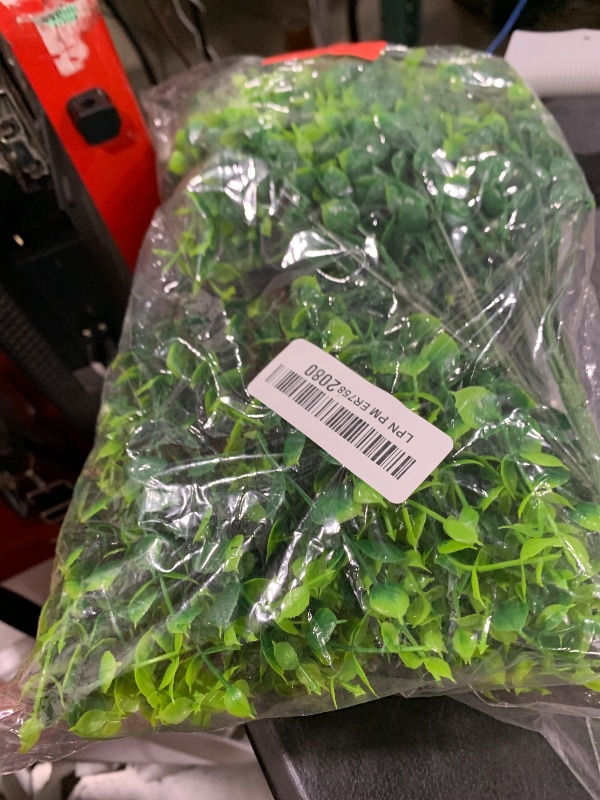 Photo 1 of XLFAQXM Artificial Plants Flowers Grass Shrubs 8 Pack No Fade Faux Plastic Flowers Outdoor for Farmhouse Garden Porch Patio Indoor Wedding Decoration Greenery Fake Plants uv Resistant