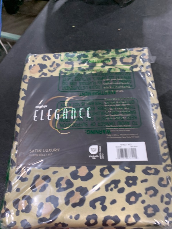 Photo 1 of Martex Elegance 4-Piece Satin Sheets - Queen Size Luxury Hotel Quality Set - Leopard Print, Silky Soft & Smooth