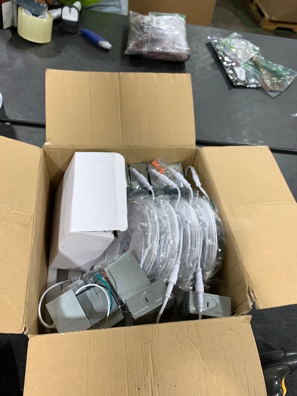 Photo 1 of POWERASIA 12 Pack 6 Inch Ultra-Thin LED Recessed Ceiling Light with Junction Box, 5CCT Dimmable 2700K/3000K/4000K/5000K/6000K,15W 1200lm Can Killer Downlight-ETL and Energy Star Certified