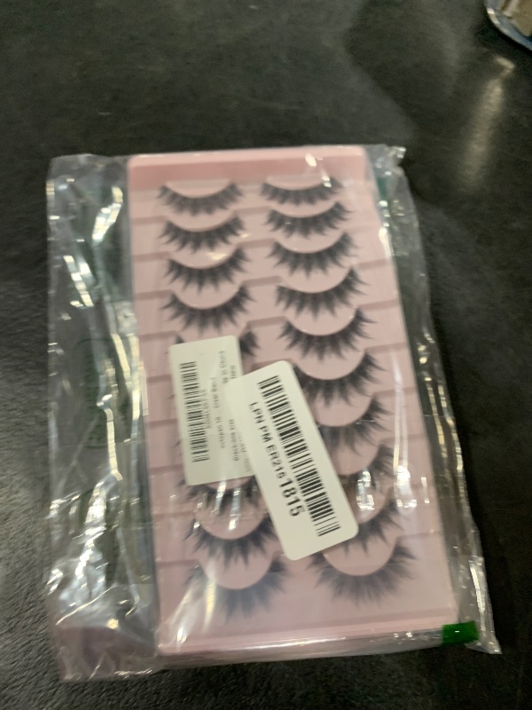 Photo 1 of outopen 10 Pairs Manga Lashes Natural Look False Eyelashes Wispy Spiky Anime Lashes Korean Japanese Asian Style Cosplay Fake Eyelashes with Clear Band