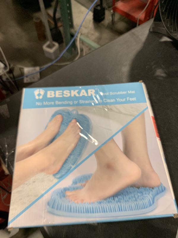 Photo 1 of BESKAR XL Large Foot Scrubber Mat for Use in Shower - Shower Foot Cleaner to Eliminate Calluses Dead Skin, Foot Massager Mat for Men & Women to Soothe Achy Feet, Non Slip Suction Cups