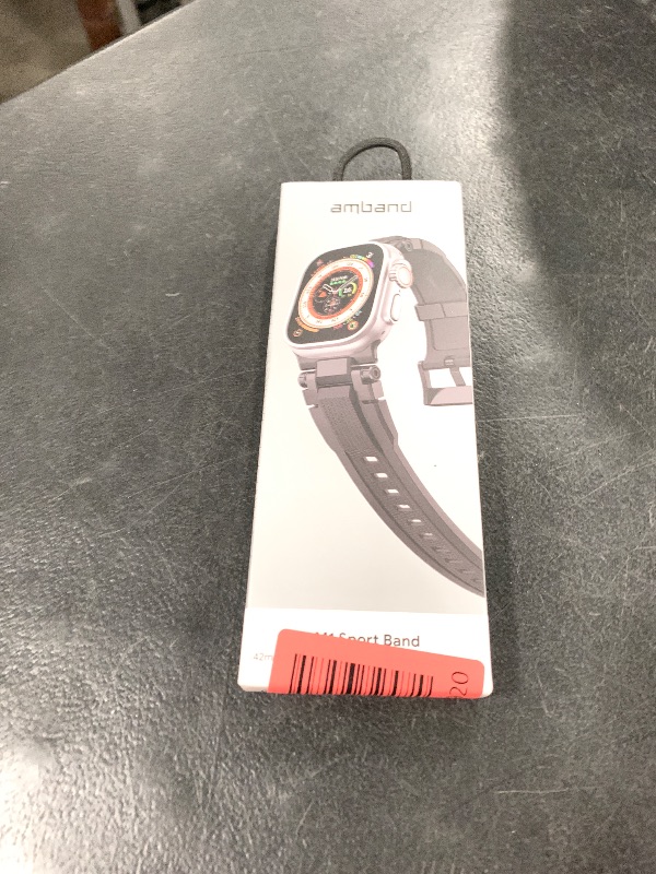 Photo 1 of amBand Bands Compatible with Apple Watch Ultra 3/2/1 49mm, M1 Sport Series Rugged Durable Strap with Metal Connector to Match Ultra's Titanium Case for iWatch 49 mm Men Black Brushed