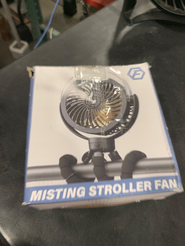 Photo 1 of Misting Stroller Fan, 6000mAh Battery Operated Portable Fan with Light & 360° Pivoting, Personal Cooling Fans with Flexible Tripod for Baby, Office, Travel,Treadmill,Outdoors (Dark Blue)