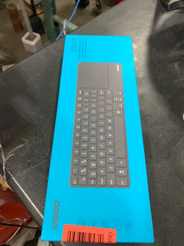 Photo 1 of Rapoo E900T Portable Wireless Keyboard with Touchpad, Multi-Device HTPC Keyboard for PC-Connected TV/Tablet/Steam Deck/Gaming Console/Raspberry Pi/Mini PC - Support Touch Gestures for Windows & Mac