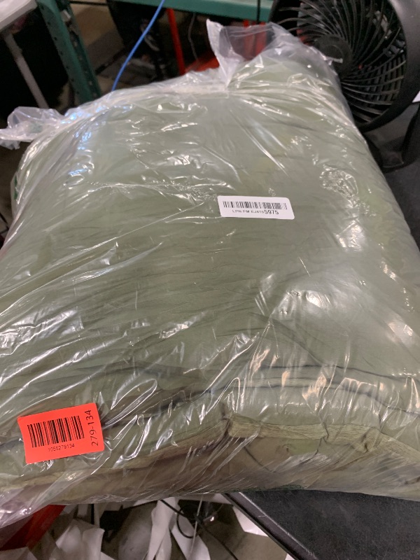 Photo 1 of Monbix Queen Comforter Set - 7 Pieces Cationic Dyeing Olive Green Bed in a Bag Queen Bedding Sets with Comforter, Sheets, Pillowcases & Shams, Reversible Bedding Comforters Sets