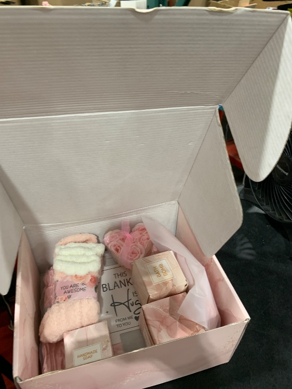Photo 1 of Birthday Gifts for Women - Relaxing Spa Gift Set -Self Care Get Well Soon Gift Baskets - Happy Birthday Gift Set W/Flannel Blanket & 40 OZ Tumbler for Mom Wife Her Best Friend Sister Girlfriend