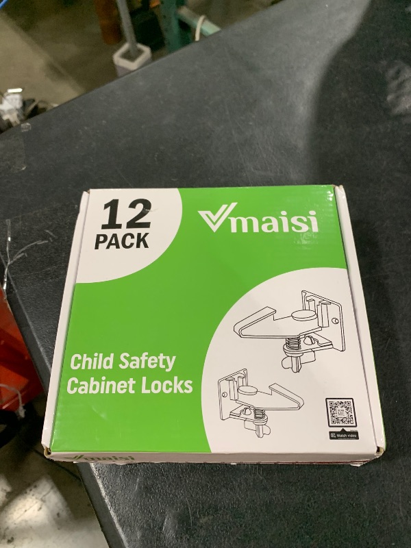 Photo 1 of Vmaisi 12 Pack Cabinet Locks Child Safety Latches - Baby Proofing Cabinets Drawer Lock with Adhesive Easy Installation - No Drilling or Extra Screws (White)
