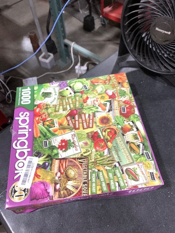 Photo 1 of Springbok Eat Your Veggies 1000 Piece Jigsaw Puzzle for Adults - Piece Together This Garden Inspired Collage by Artist - Unique Cut Pieces