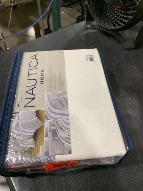 Photo 1 of Nautica - Twin Duvet Cover Set, Cotton Reversible Bedding with Matching Sham, Mediterranean Inspired Bedding Set for All Seasons (Fairwater Blue, Twin)