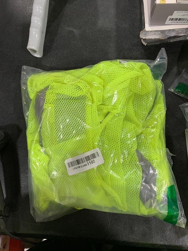 Photo 1 of Athllete Safety Vest - 10 Pack and 15 Pack - High Visibility Vest for Everyday Use, Lightweight, Comfortable and Breathable (Neon Yellow - 5 Pack, Large)