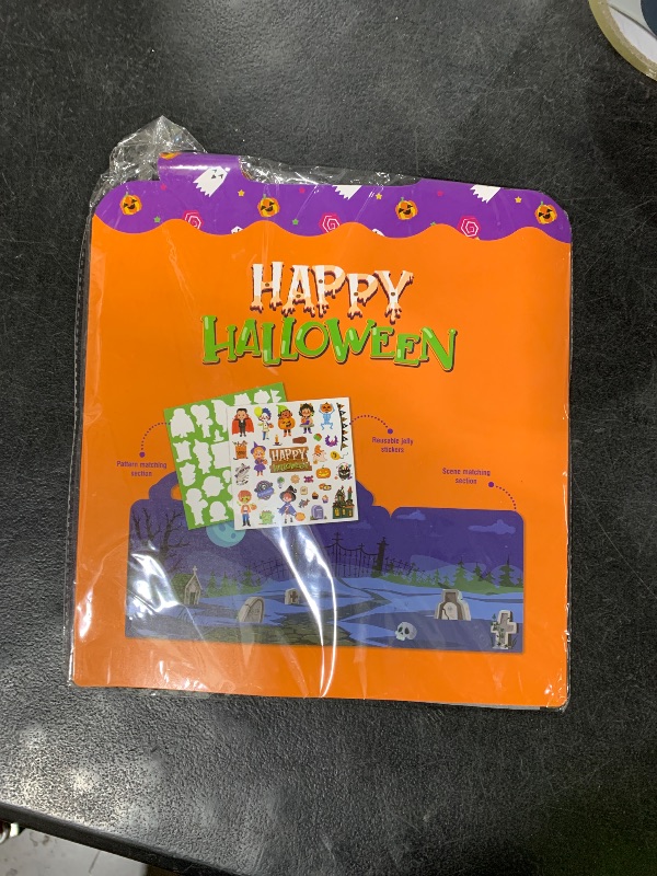 Photo 1 of 2 Pack Halloween Reusable Sticker Books for Toddlers 1-3, Activities Books Crafts for Kids 2-4, Removable Jelly Stickers for Girls Boys 3-5, Travel Toys Holiday Gifts Halloween Basket Stuffers