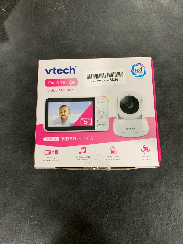 Photo 1 of VTech VM924 Remote Pan-Tilt-Zoom Video Baby Monitor, 5" LCD Screen, Up to 17 Hrs Video Streaming, Night Vision, Up to 1000ft Range, Soothing Sounds, 2-Way Talk, Temperature Sensor,Secured Transmission