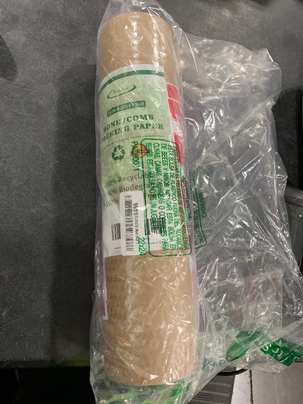 Photo 1 of Honeycomb Packing Paper Wrap 15"x200' Sustainable Alternative to Bubble Cushioning Wrap for Moving/shipping/packing Roll with 20 Fragile Sticker Biodegradable & Fully Recylable